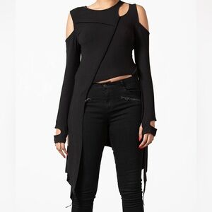KILLSTAR Risley Cold Shoulder Top L